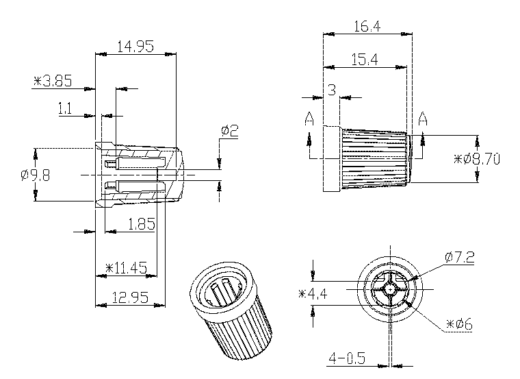 旋鈕|一體化卡塊|旋鈕鋁制|開(kāi)關(guān)|按鍵|PEEK螺絲|PEI螺絲